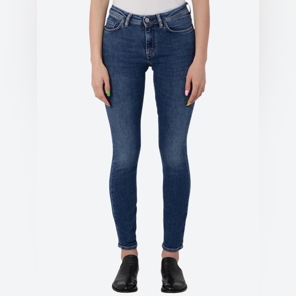ACNE STUDIOS Climb Used Skinny Fit Jeans in Mid Blue